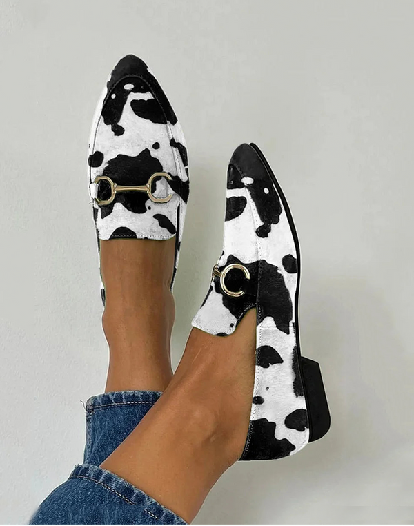 Diana | Bedruckte Loafer mit Schnallen-Detail