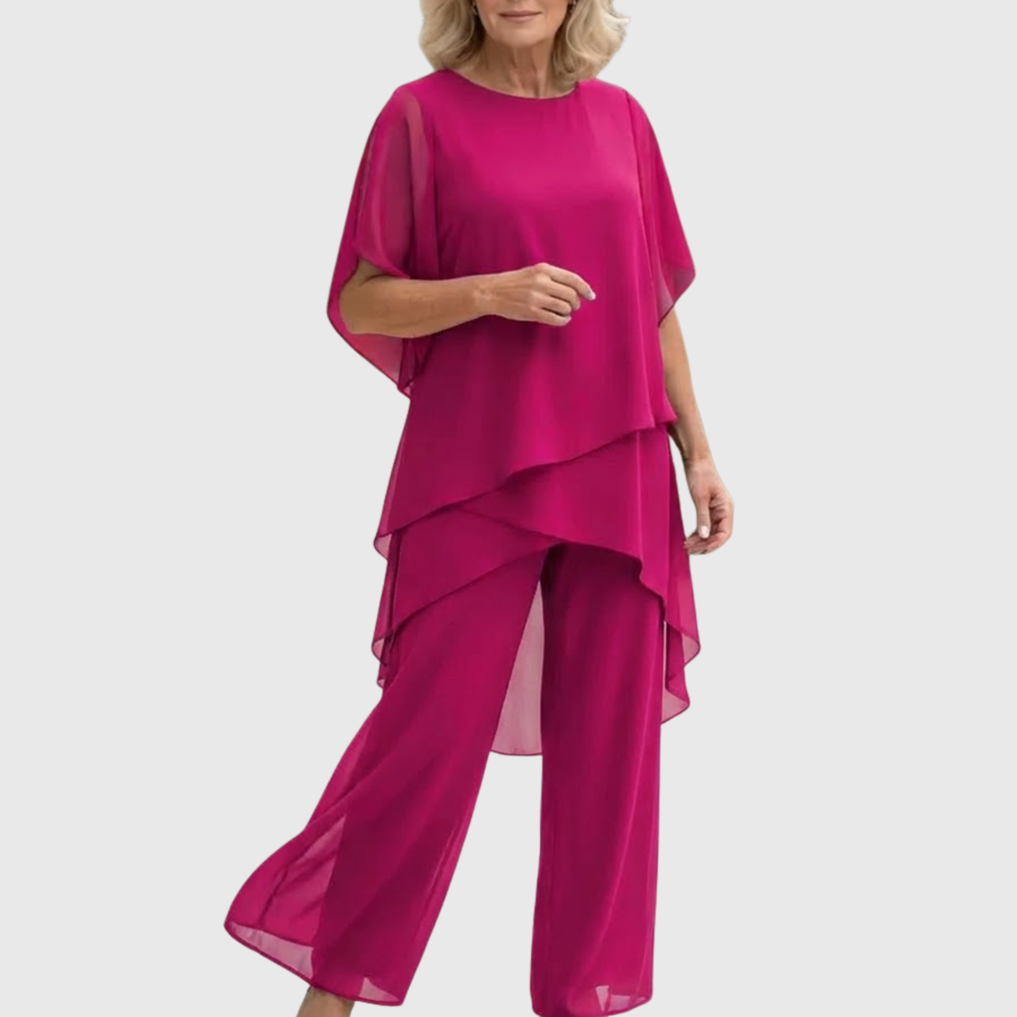 Linda | Anzug mit drapierter Palazzo-Hose