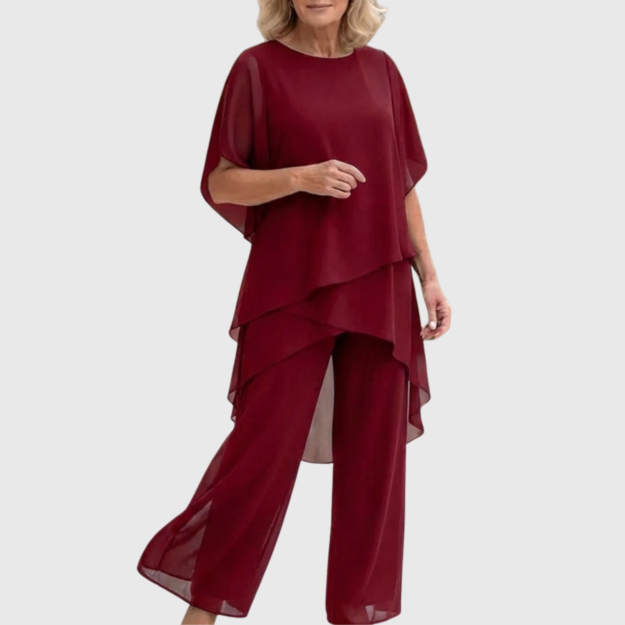 Linda | Anzug mit drapierter Palazzo-Hose