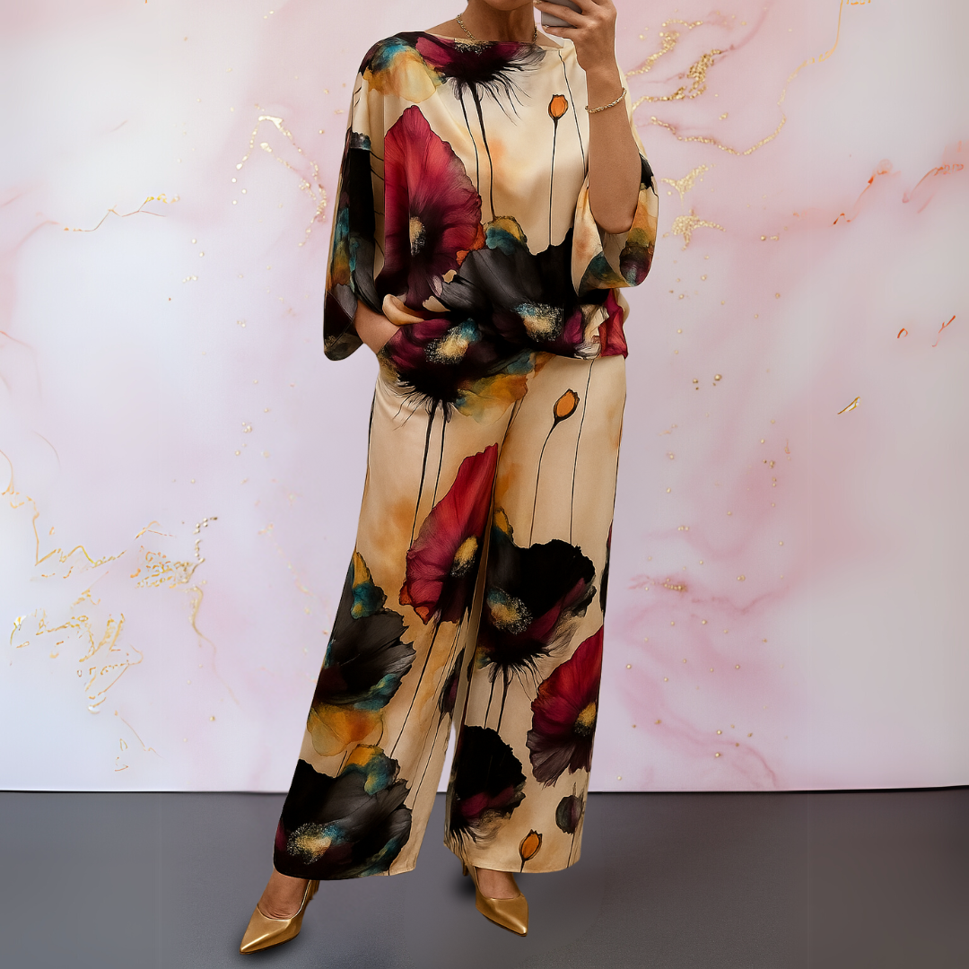 Maelora™ | Satin Zweiteiliges Set für Damen