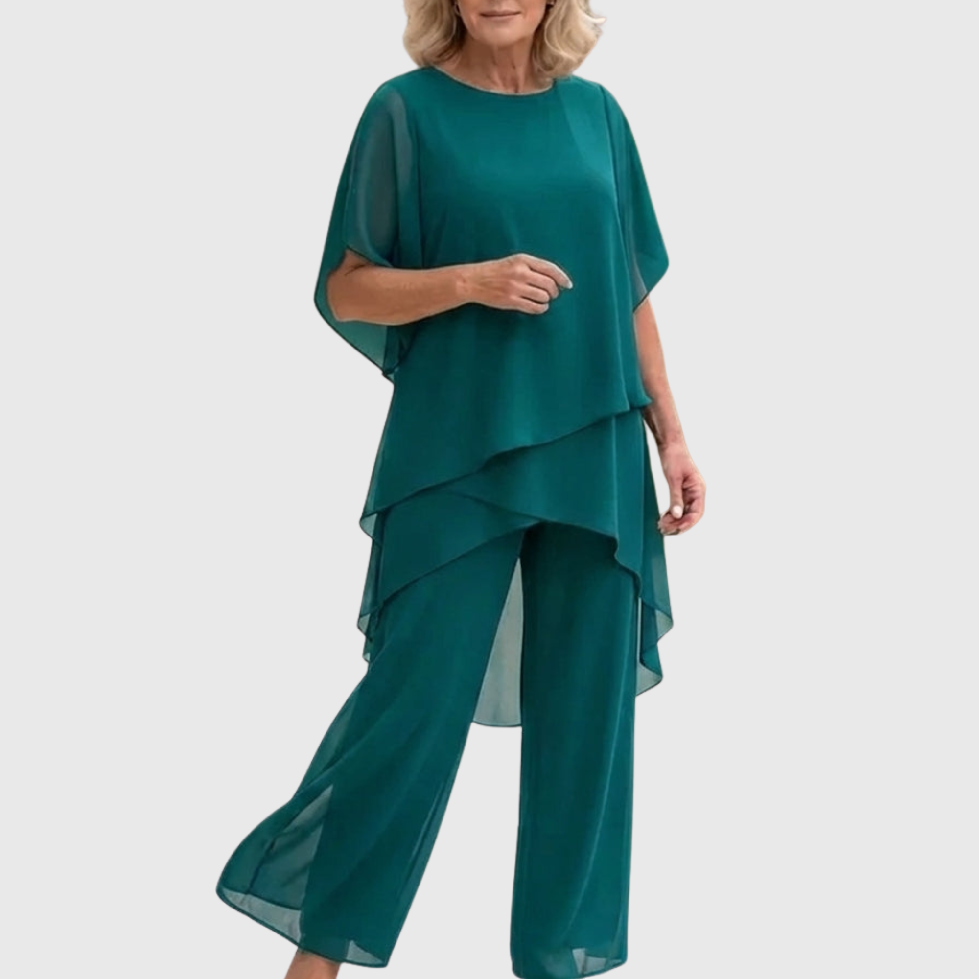 Linda | Anzug mit drapierter Palazzo-Hose