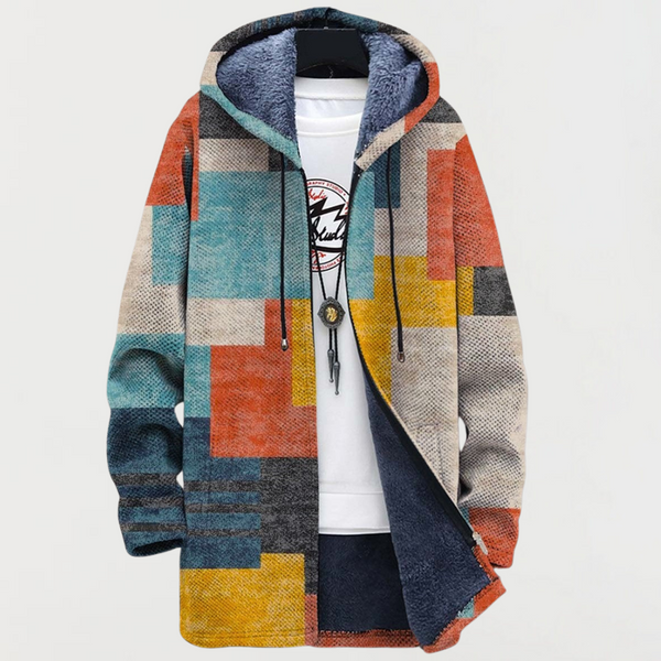Anna – Jacke mit geometrischen Farbblöcken
