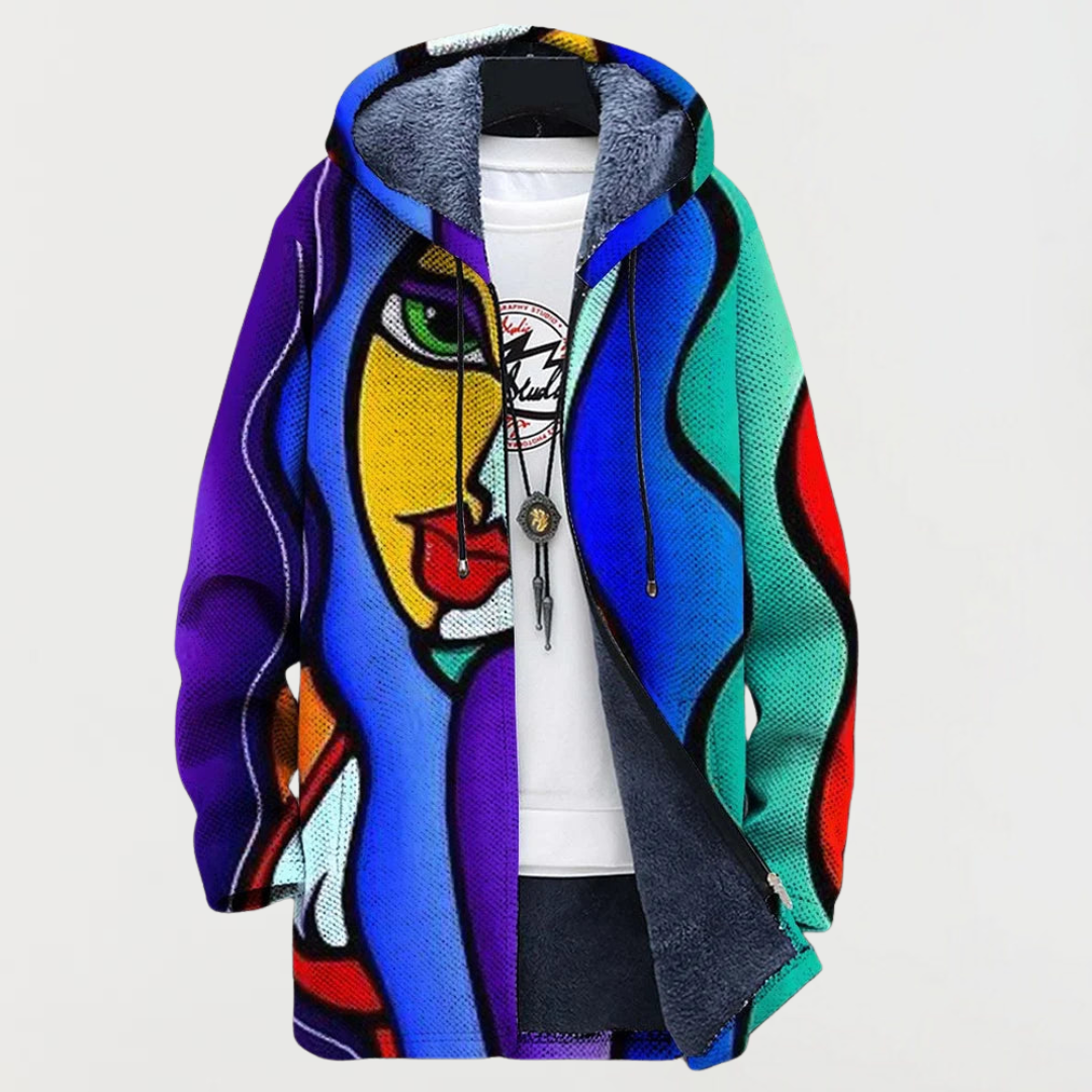 Elisa – Jacke mit farbenfrohem Grafikdesign