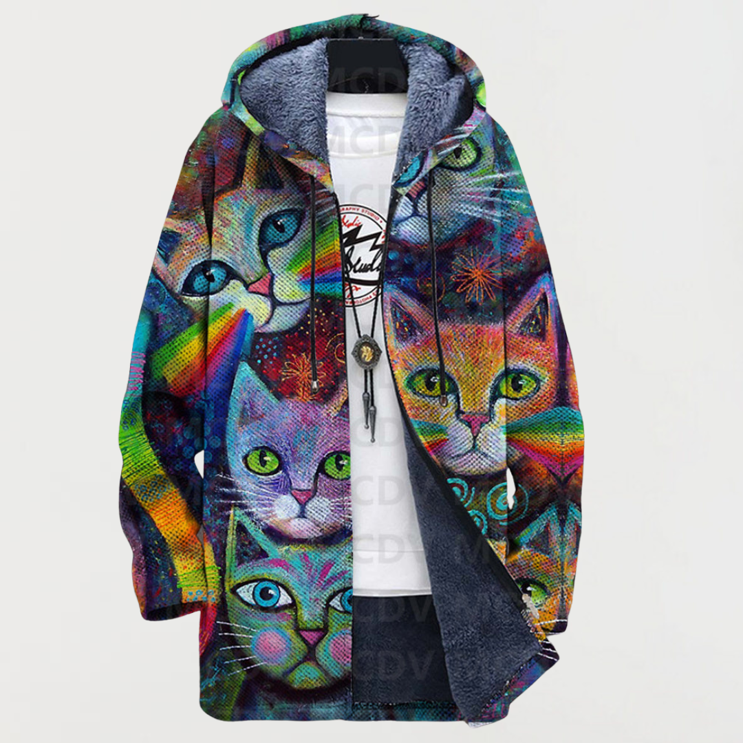 Ella – Jacke mit Katze und Regenbogen