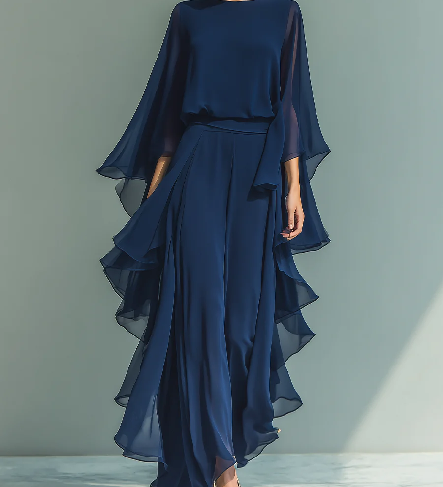 Aurora | Elegantes Chiffon-Set mit Volants