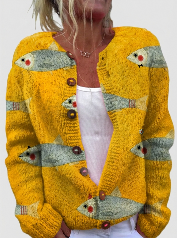 Petra™ | Strickjacke mit Fischmuster