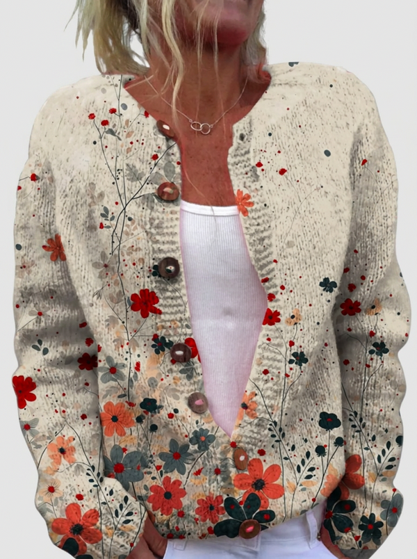 Sabrina™ | Strickjacke mit floralen Punkten