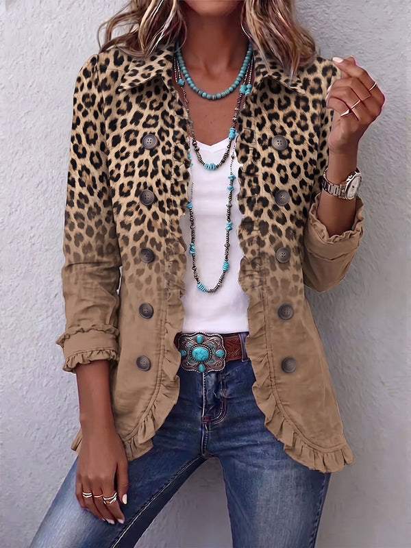 Greta | Amerikanische Jacke mit Leopardenverlauf