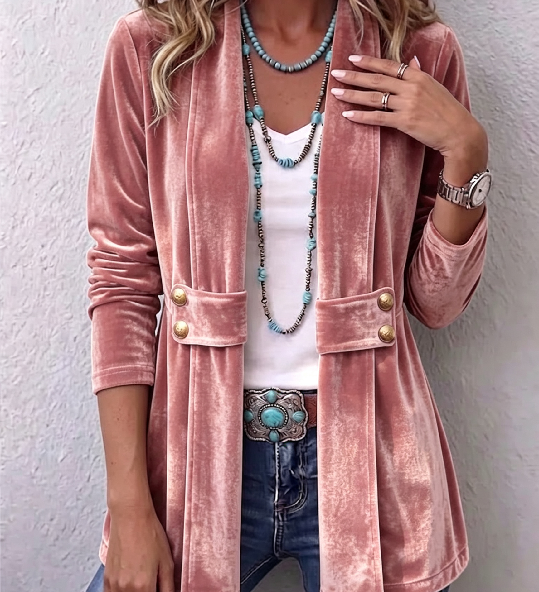 Margarete | Amerikanische Jacke mit Revers und Knopfdetails