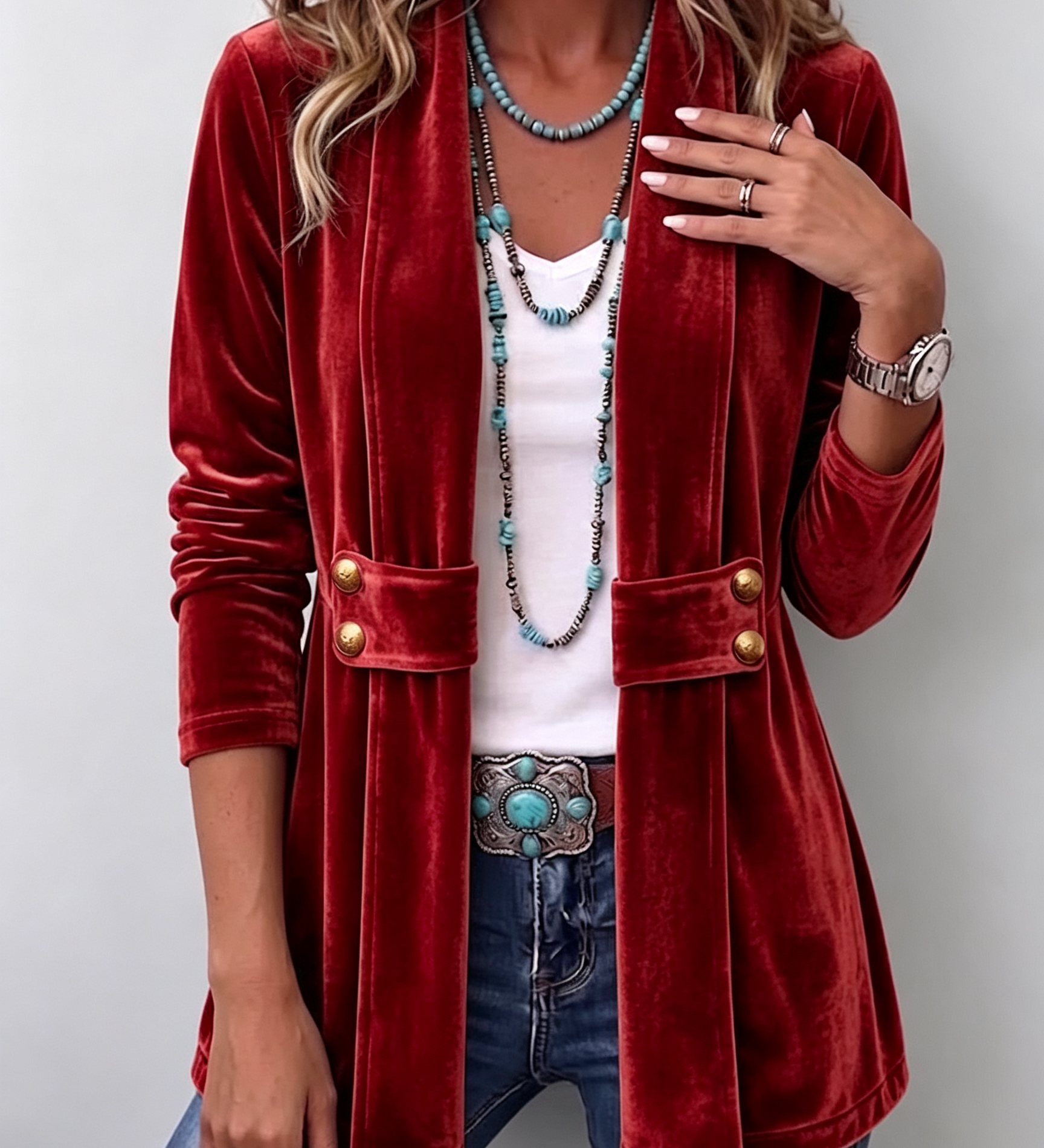 Margarete | Amerikanische Jacke mit Revers und Knopfdetails