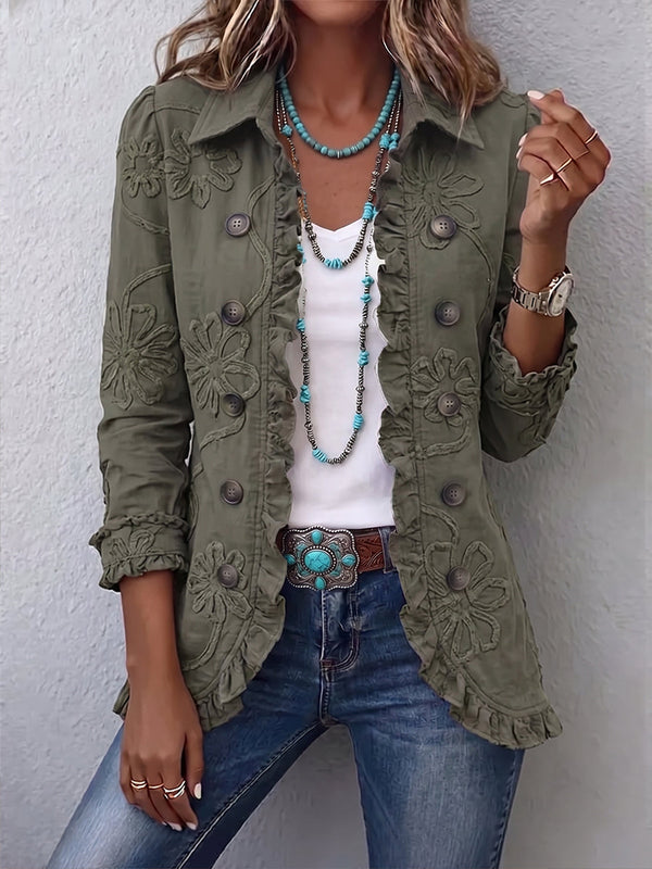Alina | Amerikanische Jacke mit floralem Stickerei
