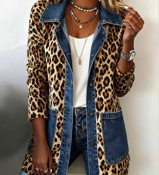 Selma | Amerikanische Jacke mit Leopardenmuster