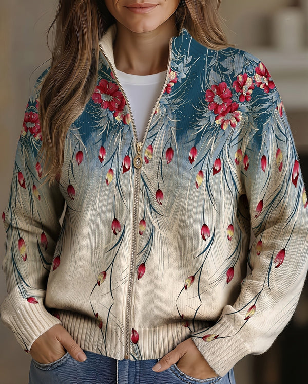 Gabrielle - Floral Pfauenfeder Farbverlauf Druck